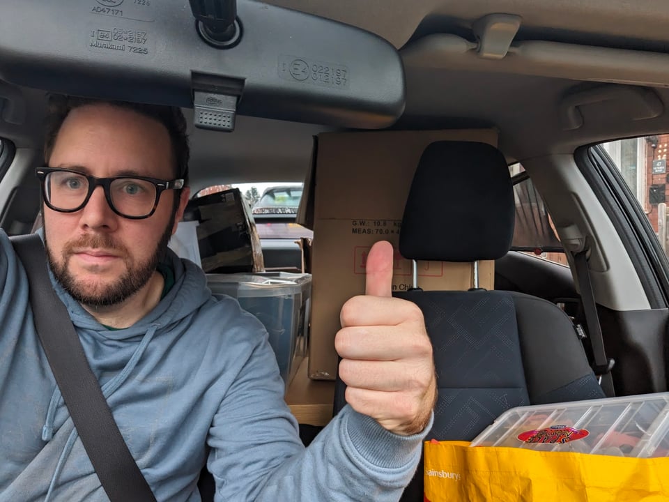 Me, thrilled to be in a car