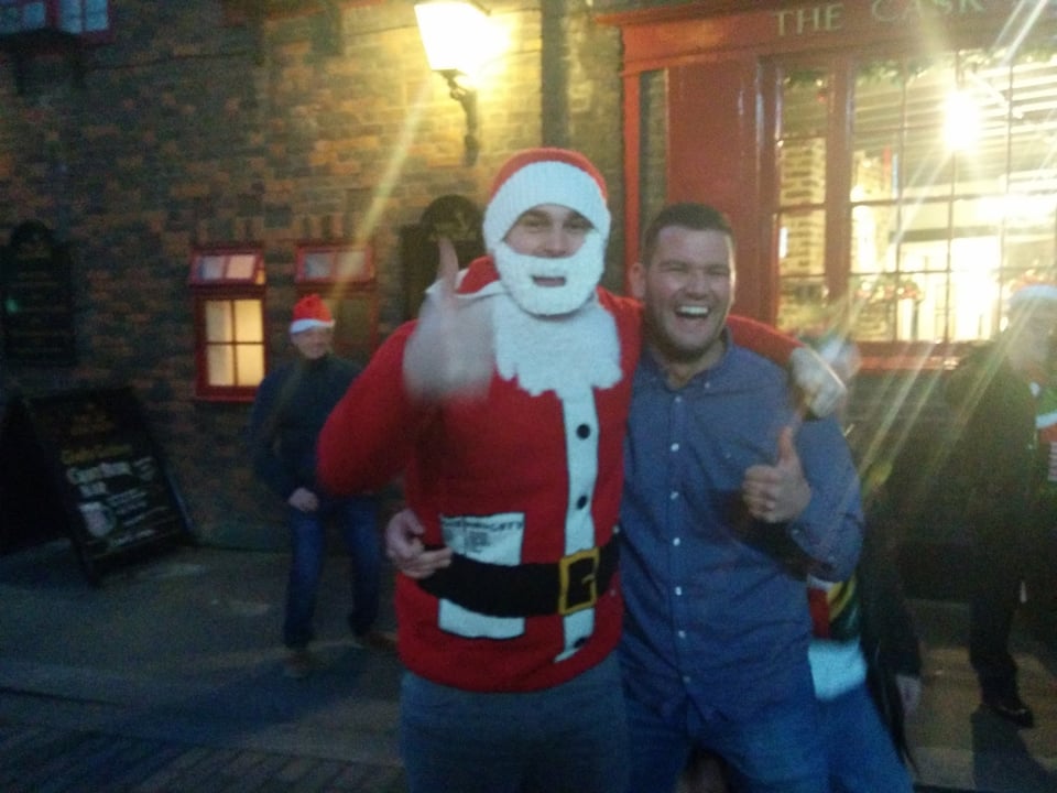 I am neither of these men (the photographer, actually) but this was from another stag do in London in December 2014 when we all dressed in Christmas jumpers. BANTZ.