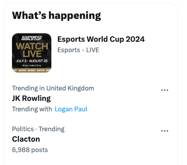 I’m sure JK Rowling is trending for reasons related to her popular series of  Harry Potter  books, right?
