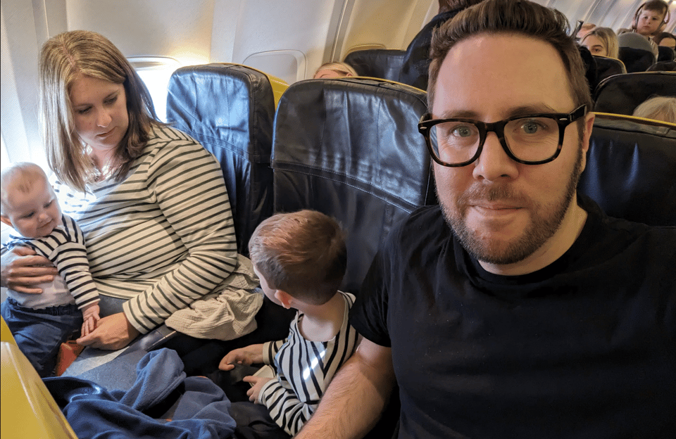 Your humble author on his way to Tenerife, thinking “Did I remember to schedule  Man Feelings ?”